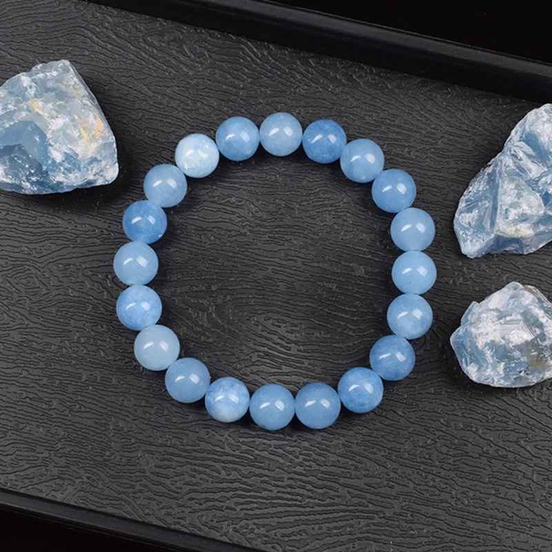 Aveline - Armband met Natuurlijke Aquamarijnkwarts-Kralen
